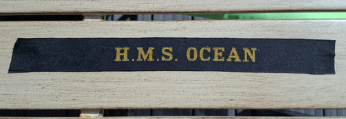 Royal navy cap tally hms - navy,