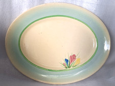 Vintage Clarice Cliff Newport Pottery Spring Crocus Oval Serving Plater c1928