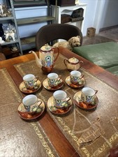 Genuine 14pc Colourful Samurai China Hand Painted Japanese Tea Set