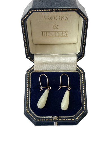 Jade earrings 9ct - jade,