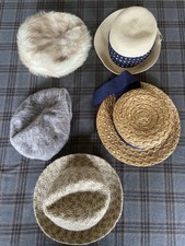 Vintage Ladies Hats Straw Fur