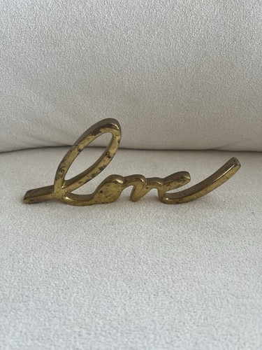 Solid brass love paperweight - brass,