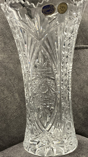 Bohemia crystal cut glass vase - bohemia,