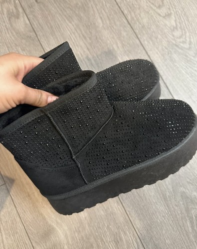 Ladies fur lined diamanté - ladies,