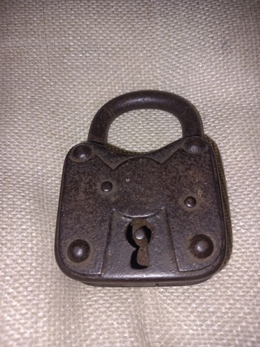 Antique iron padlock no - (,