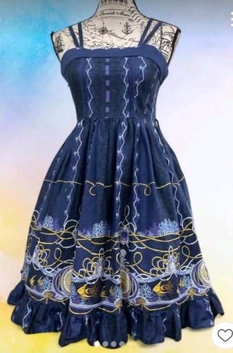 Magic tea party navy - navy, blue