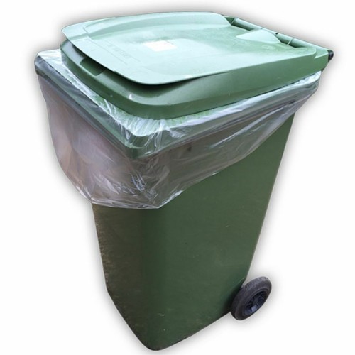 240l strong clear wheelie bin - clear,