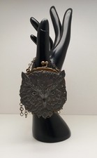 Antique Unusual Pewter Owl