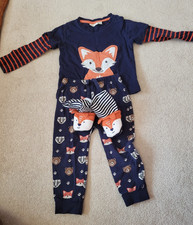 JoJo Maman Bebe Fox Top, Fox/Bear leggings Outfit & booties SET Age 12-18 mths