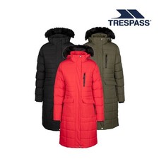 Trespass Womens Padded Jacket Long Length with Ripstop and 2 Zip Pockets Sasha