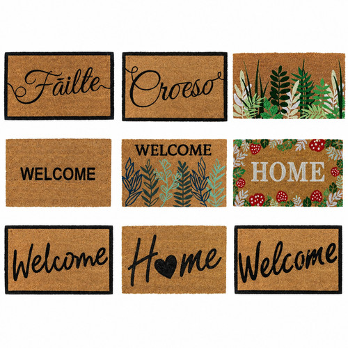 Coir door mat welcome doormat - door,