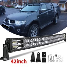 42" Curved LED BAR Combo Work Light Dual Row Offroad Fit Mitsubishi L200 Triton