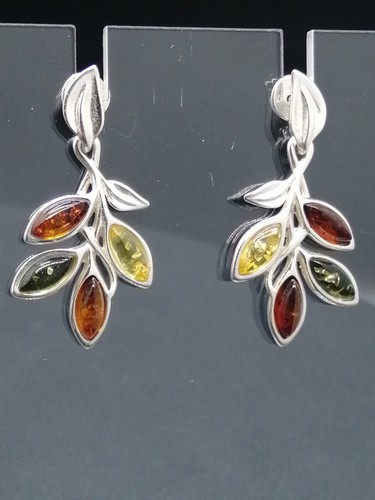 925 silver mixed amber - mixed,