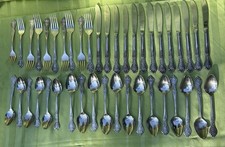 Vintage Normandy Stainless Steel Flatware Japan Rose Floral Pattern Set Of 42