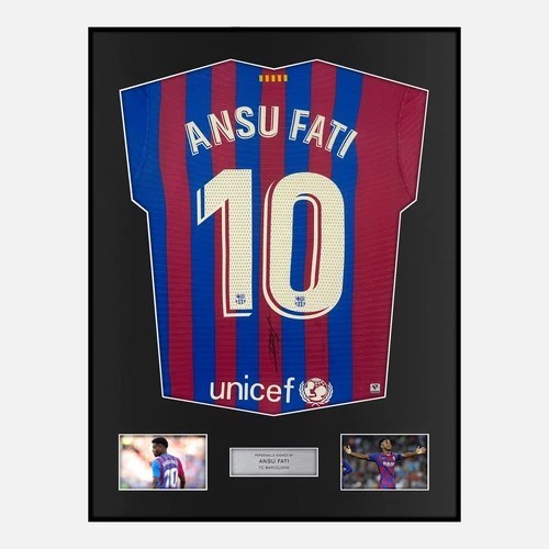Framed ansu fati - ansu, signed