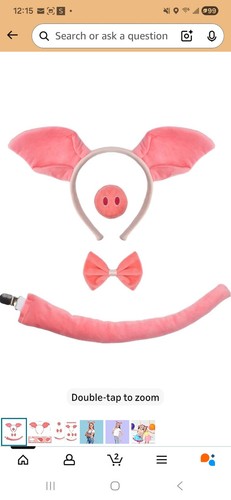 4pc pig costume set - pig, ears