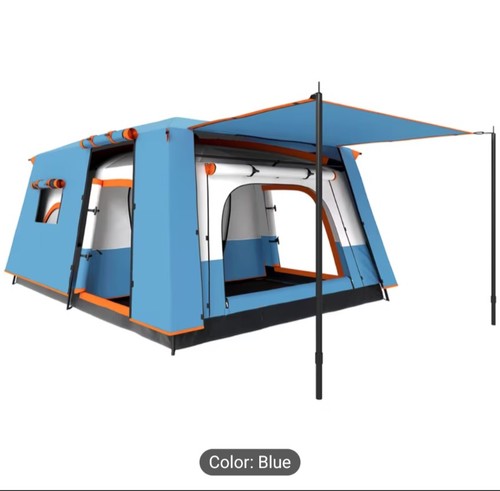 Blue camping tent double layer - camping,