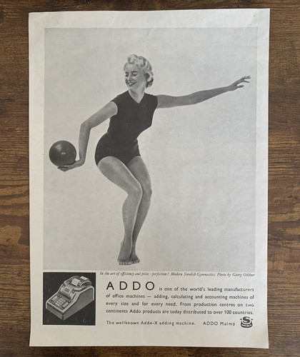 1958 addo adding machine - addo, woman