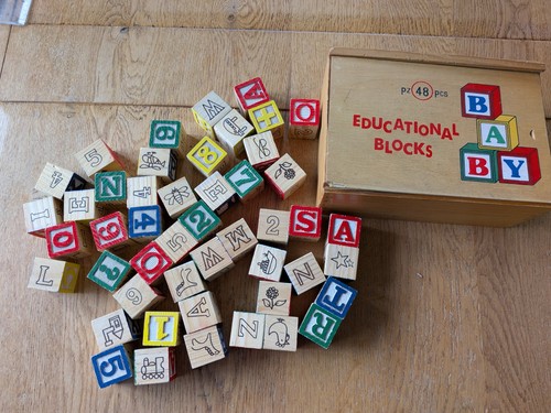 Vintage wooden educational - vintage,