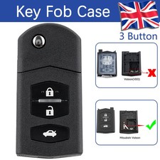 3 Button Flip Remote Key Fob Case Shell for Mazda 2 3 5 6 RX-8 MX-5 Replacement