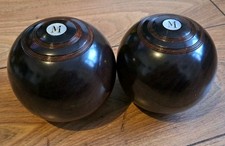 Crown Green Bowls Restored Lignum Vitae Wooden  2lb 12oz 2.12 2 Bias