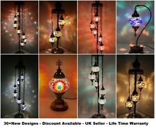 Turkish Moroccan 1/3/5/7/9 Glass Mosaic Table Desk Floor Lamp - UK Certified