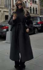 Zara Women Soft High Neck Coat