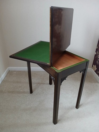 Antique mahogany folding card - antique,
