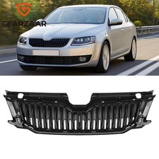 FRONT GRILL GRILLE Compatible for SKODA OCTAVIA MK3 2013-17 GLOSS BLACK NEW