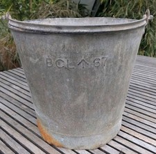 Old studded galvanised steel bucket BCL^67
