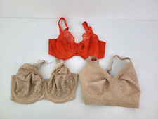 M&S Women's Bras Size 34GG Bundle x 3 Nude Orange Lace Rose Quartz Mesh NEW F2