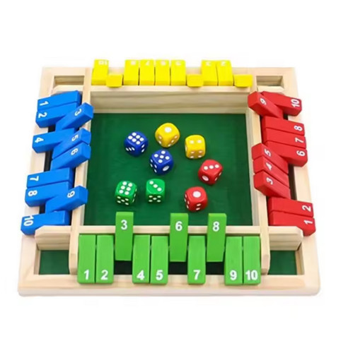 Wooden dice board - game, shut
