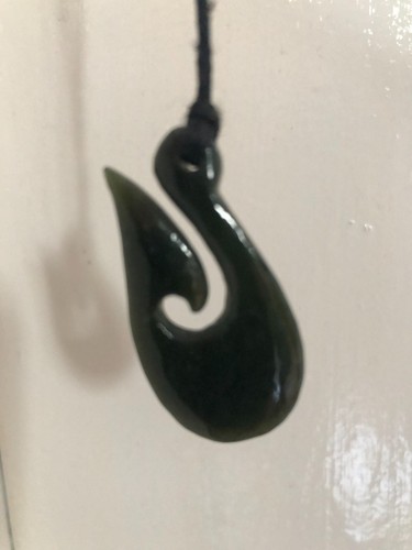 Jade hook pendant - jade,
