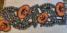 Halloween Cynthia Rowley Beaded Pumpkin Bat Table Runner Centerpiece 13 x 36