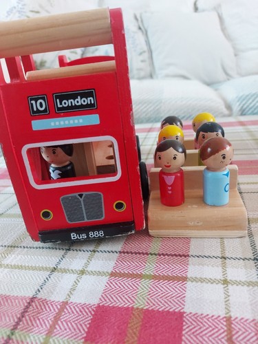 Lelin wooden london bus - london, toy