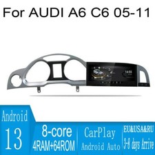 10.2" Android Navigation Car Gps Stereo Radio Wifi Carplay For Audi A6 C6 S6 Mmi