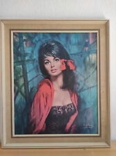 Original Vintage Portrait Melanie Picture Print by Louis Shabner RARITY