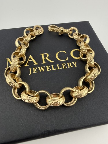 9ct gold belcher bracelet - bracelet, 8.8"