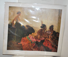 Sir William Russell Flint Prints x2 'Gitana Dancers'- Vintage Unframed-Pretty GC