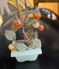 Vtg Peach Bonsai Tree Jade