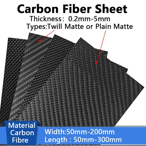 Carbon fiber sheet twill - carbon, matte