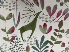 Juno  Linen Cotton Fabric Sage & Berry Chess Designs Curtain Blind Upholstery