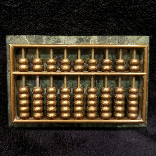 Miniature brass abacus green - miniature,