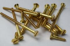 Brass Wood Screws No.3,4,5,6,8,10,12, All Gauges Solid Brass Slotted Countersunk