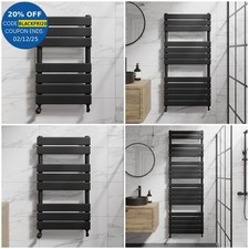 Heated Towel Rail Racks Radiator Bathroom Designer Flat Panel Rad Matt Black