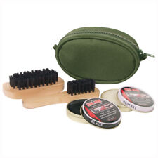 TRAVEL SIZE SHOE CARE BOOT POLISHING POLISH CLEANING KIT SET BRUSHES CADET OLIVE