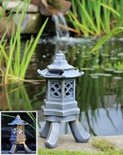 Garden Ornament Pagoda  Chinese Japanese  Sculpture Lantern decor  Ceramic Grey