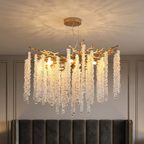 Crystal chandelier gold - crystal,