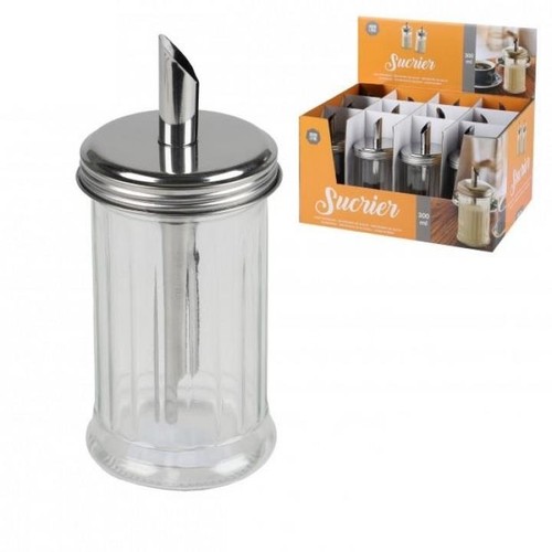 Sugar shaker 300ml glass with - sugar,