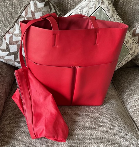 Zara bright red quality faux - bright,